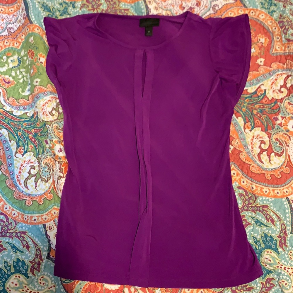Short-sleeved purple worthington blouse